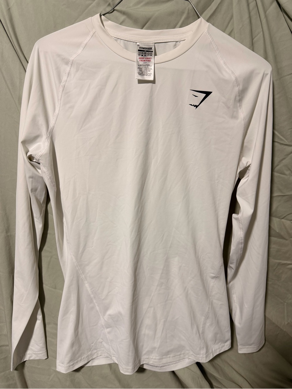 Gymshark White Long Sleeve Performance Top